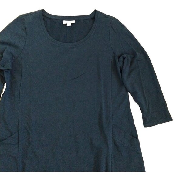 J Jill Pure Jill A Line Tunic Dress Size S New Green Pima Cotton Modal Pockets - Picture 3 of 10